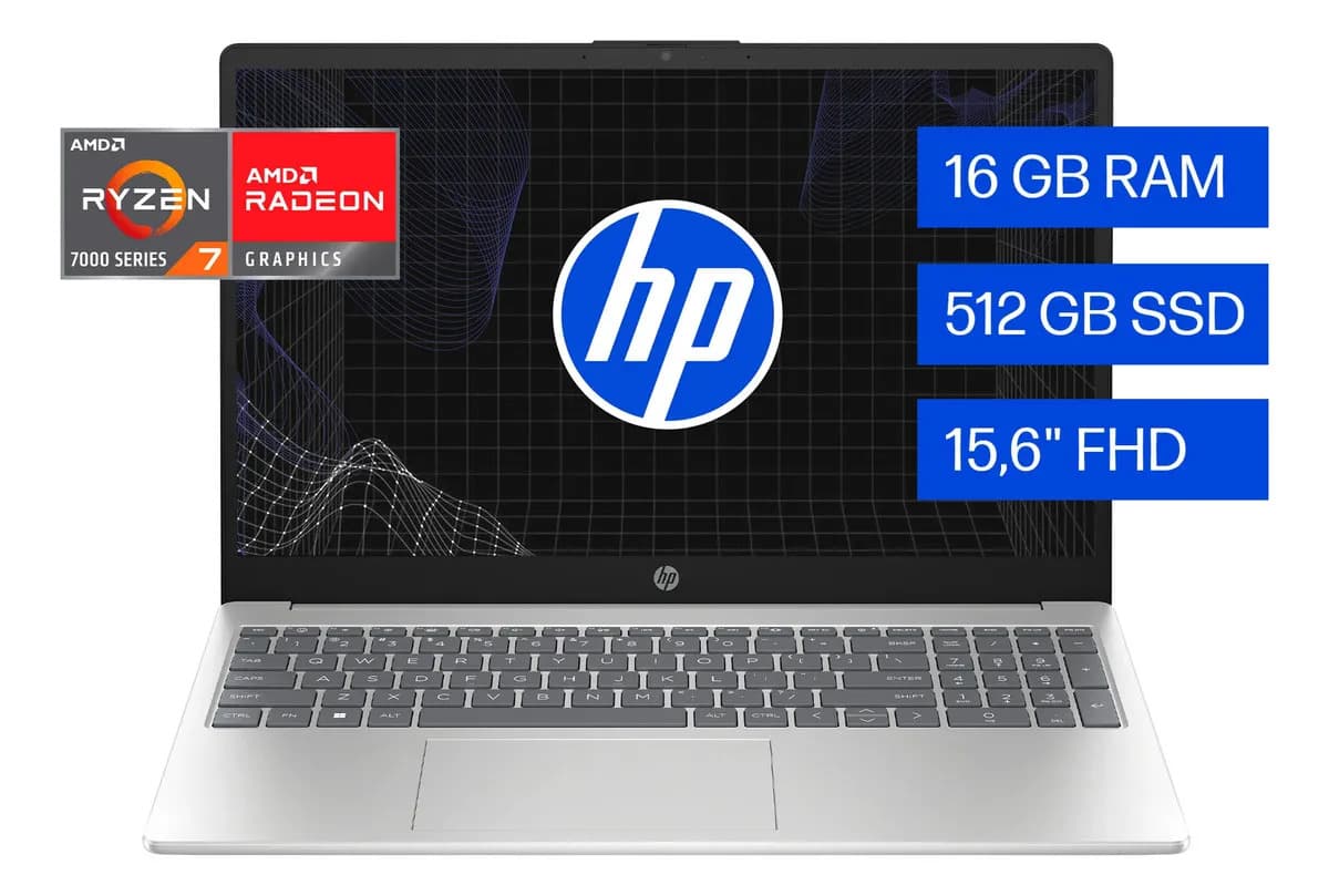 Notebook HP 15-fc0282la AMD Ryzen 7 16GB RAM 512GB SSD 15,6" FHD Windows 11 Home