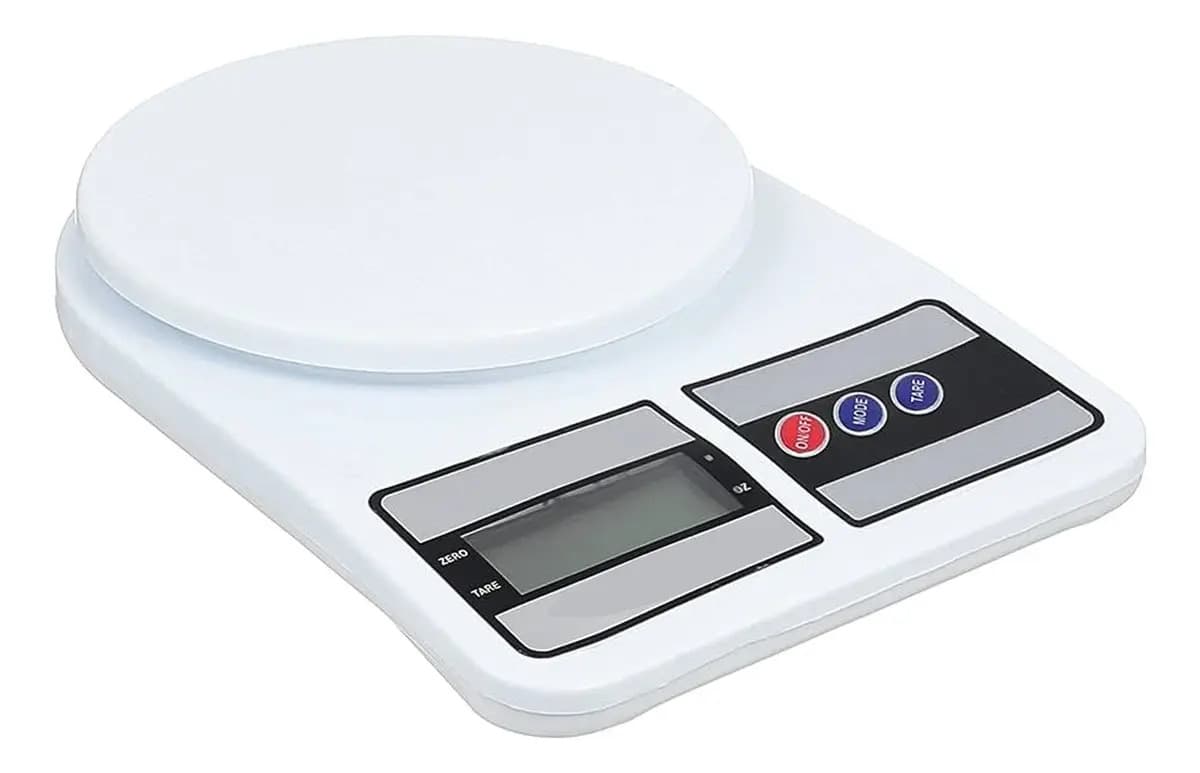Balanza de cocina digital electrónica capacidad máxima 10 kg color blanco